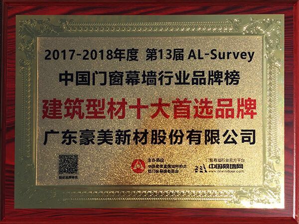 2017中国门窗幕墙行业首选